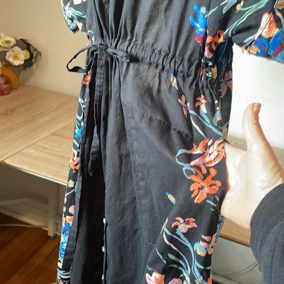 Free people button down cinch waist floral detail coverup dress - Picture 10 of 11